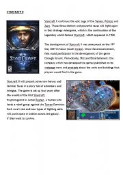 English worksheet: Starcraft II