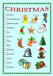 English Worksheet: Christmas matching exercise