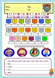 English Worksheet: How Old Are You? (Numbers & Age)