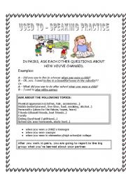 English Worksheet: USED TO - Speaking Activity