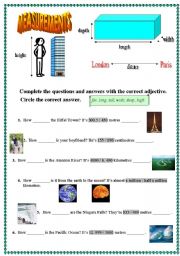 English Worksheet: Measurements