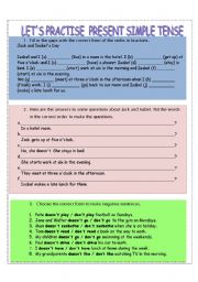 English Worksheet: Lets Practise Present Simple Tense