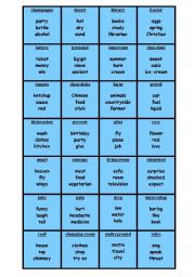 English Worksheet: Taboo words - elementary