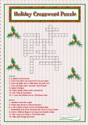 Holiday Crossword Puzzle