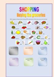 English Worksheet: BUYING THE GROCERIES