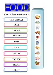 English worksheet: FOOD