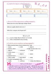 English worksheet: Going to School