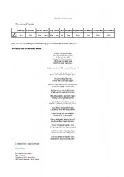 English Worksheet: the months of the year