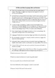 English worksheet: Of Mice and men homework