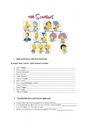 English Worksheet: The Sympsons family tree