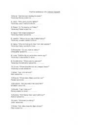 English Worksheet: reported speech questions