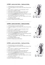 English Worksheet: Fashion and clothes : speaking and writing