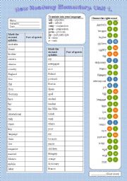English Worksheet: New Headway - Elementary - Unit 1 - Vocabulary & Phonetics