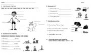 English Worksheet: Parts of the Body - Prepositions - Demonstratives - Possessive Case