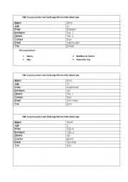 English worksheet: asking for personal information