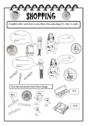 English Worksheet: Shopping