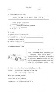 English worksheet: Adverbs of time exercises