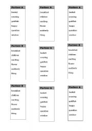 English worksheet: Partner spelling game
