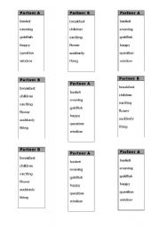 English Worksheet: Partner spelling game