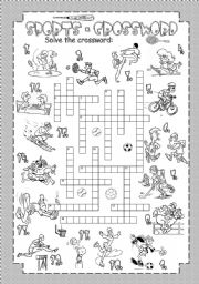 English Worksheet: Sports - Crossword