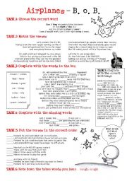 English Worksheet: Song: Airplanes - B.o.B.