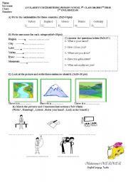 English Worksheet: 5th grade Exam questions