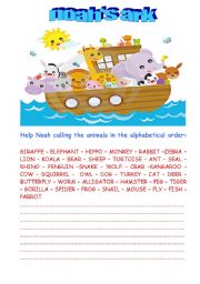 English Worksheet: NOAHS ARK