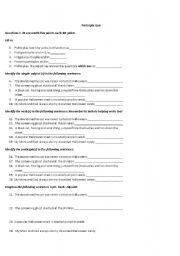 English Worksheet: Participles