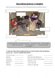 English Worksheet: Describing pictures in English