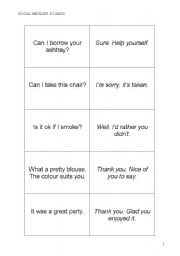 English Worksheet: Social English cards