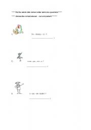 English worksheet: (to be)make question and answer