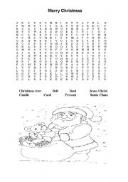 English Worksheet: Christmas crossword