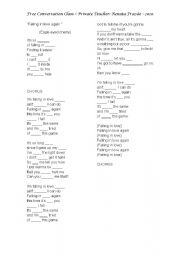 English worksheet: Song: Falling in love again (Eagle eyed cherry)