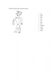 English Worksheet: PARTS OF THE BODY