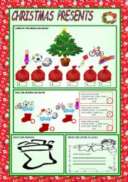 English Worksheet: CHRISTMAS PRESENTS