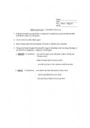 English Worksheet: Mythology cereal  box