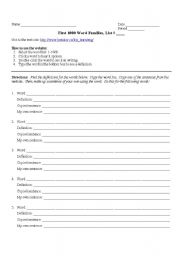 English Worksheet: Word Families Worksheet