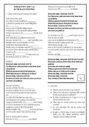 English Worksheet: Song Activity - Dont Lie