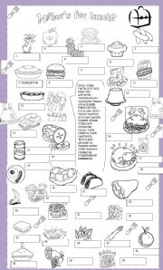 English Worksheet: Whats for lunch?