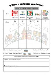 English worksheet: Is there a park near your house?