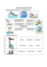 English Worksheet: water sports