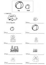 English Worksheet: big and small