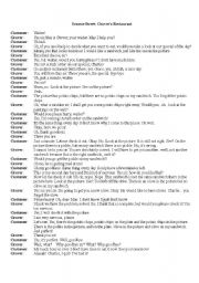 English Worksheet: Sesame Street Complaints - Grovers Restaurant