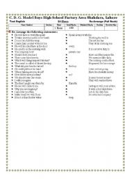 English Worksheet: Re-Arrange The Sentences