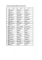 English Worksheet: spelling