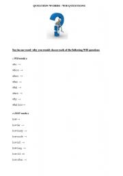 English Worksheet: WH questions
