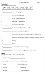 English Worksheet: reading&language arts