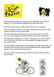 English worksheet: The Tour of France