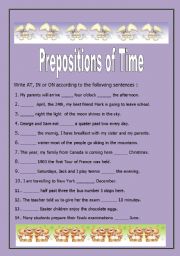 Prepositions of Time