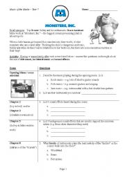 English Worksheet: Monsters Inc. Worksheet